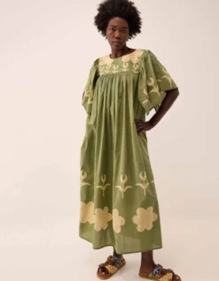East Trixie Batik Printed Florals Dress Green