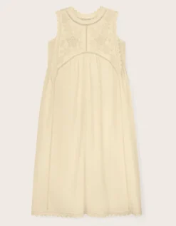 East Winnie Broderie Cotton Dress White