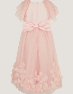 Eden Appliqué Rose Tulle Dress Pink