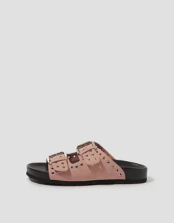 Elena Stud Buckle Sandals Pink