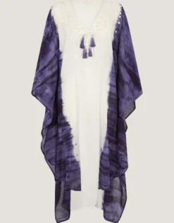 Elise Embellished Dip Dye Midi Kaftan Blue
