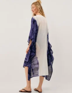 Elise Embellished Dip Dye Midi Kaftan Blue