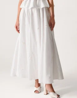 Eliza Floral Embellished Wedding Skirt Ivory