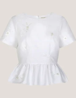 Eliza Floral Embellished Wedding Top Ivory