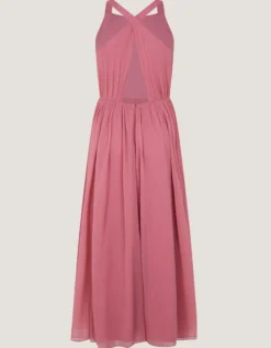 Ellay Cross Back Chiffon Prom Dress Pink