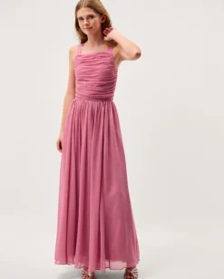 Ellay Cross Back Chiffon Prom Dress Pink