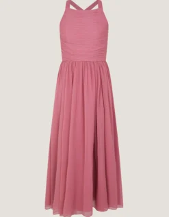 Ellay Cross Back Chiffon Prom Dress Pink