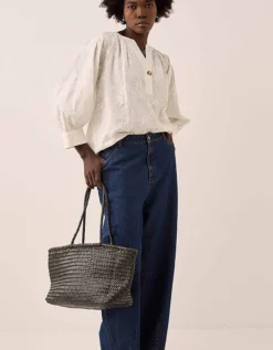 Ellyla Amora Woven Leather Tote Bag