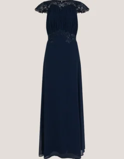 Elodie Lace Chiffon Bridesmaid Dress Blue