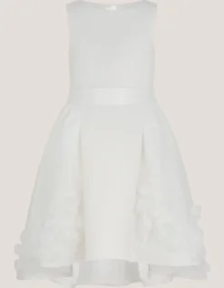 Eloise Appliqué Rose Dress Ivory