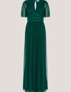 Emily Short Sleeve Tulle Bridesmaid Dress Green