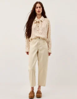 Esme Polka Dot Shirt & Scarf Ivory