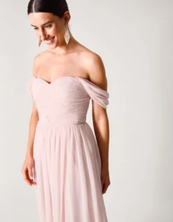 Evelyn Bardot Bridesmaid Dress Pink