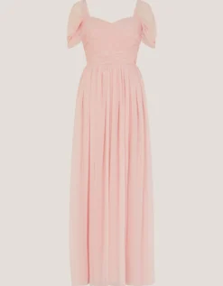 Evelyn Bardot Bridesmaid Dress Pink