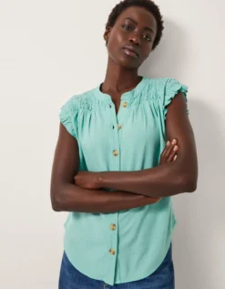 Evelyn Sleeveless Smocked Top