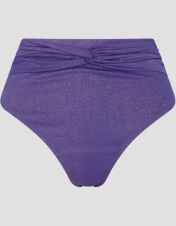 Eve Shimmer High Waisted Bikini Bottom Blue