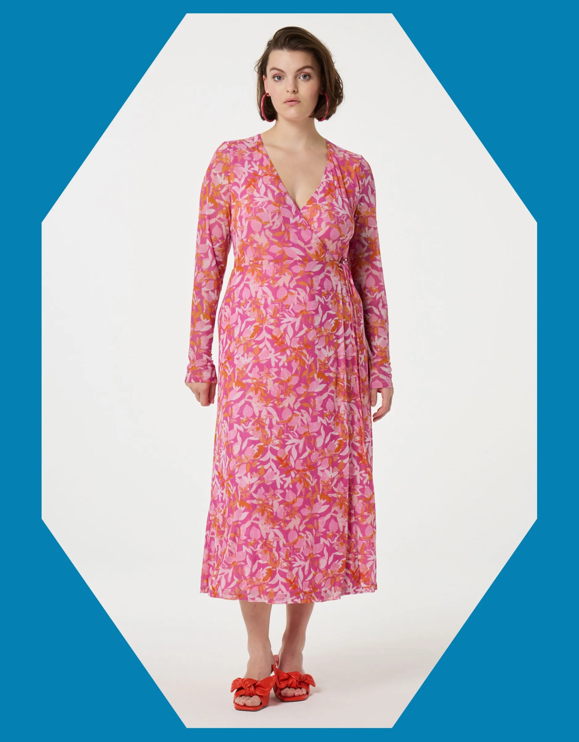 Fabienne Chapot Natty Wrap Midi Dress Pink