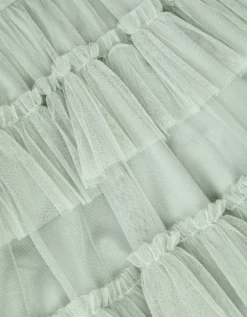 Faith Tulle Ruffle Prom Dress Green