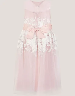 Felicity Floral Embroidered Mesh Dress Pink