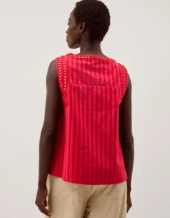 Fifi Sleeveless Stripe Top Pink