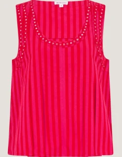 Fifi Sleeveless Stripe Top Pink