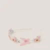Floral Butterfly Embellished Metal Headband
