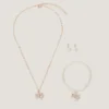Floral Pearl Bow Jewellery Set