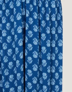 Floral Print Cut-Out Jumpsuit Blue