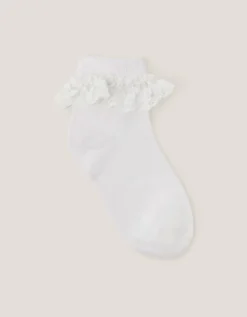 Flower Lace Socks White