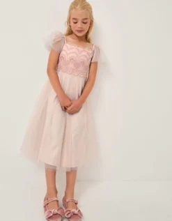 Francesca Lace Tulle Party Dress Pink