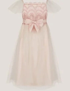 Francesca Lace Tulle Party Dress Pink