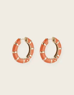 Gas Bijoux Enamel Gold-Plated Hoop Earrings
