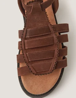 Gigi Suede Gladiator Sandals Brown