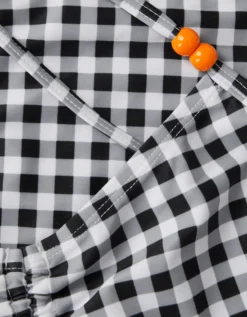 Gingham Cut Out Swimsuit Black