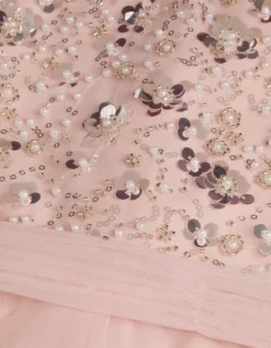 Gracie Embellished Waterfall Dress Pink