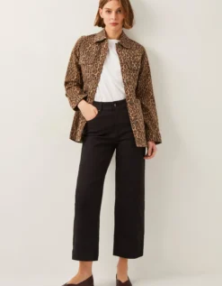Hallie Regular Crop Wide Leg Jeans Black