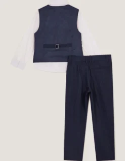 Harry Herringbone 4-Piece Suit Blue
