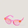 Hibiscus Glitter Round Sunglasses