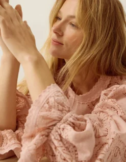Imogen Lace Blouson Blouse Pink