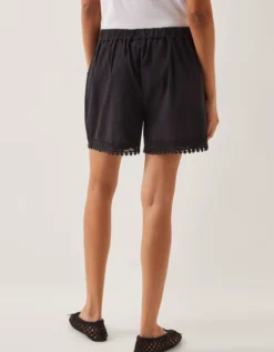 Irina High-Waisted Lace Shorts Black