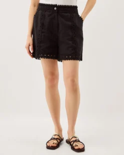Irina Lace Trim Shorts Black