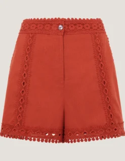 Irina Lace Trim Shorts Orange