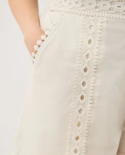 Irina Lace Trim Shorts White
