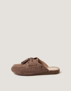 Iris Suede Slip On Loafers Natural