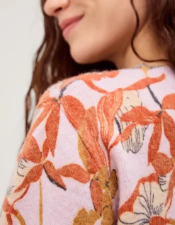 Isabella Floral Print Cardigan Pink