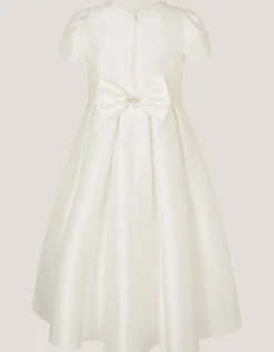 Isabella Short Sleeve Pearl-Embellished Dress Ivory