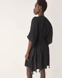 Jada Embellished Mini Kaftan Black
