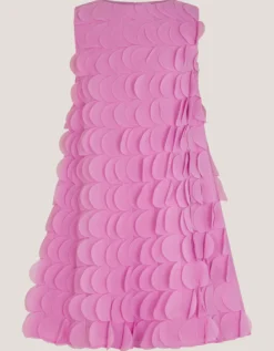 Jazzy Scallop Frill Shift Dress Pink