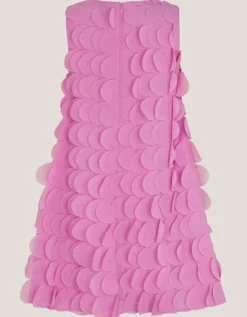 Jazzy Scallop Frill Shift Dress Pink