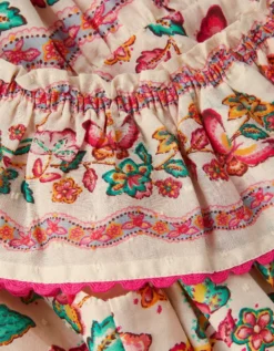 Jelena Butterfly Print Bardot Dress Ivory